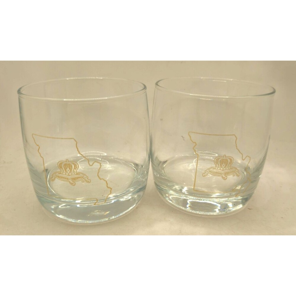 2 Crown Royal Whiskey Missouri Rocks Whisky Bourbon Glasses 10 oz state series